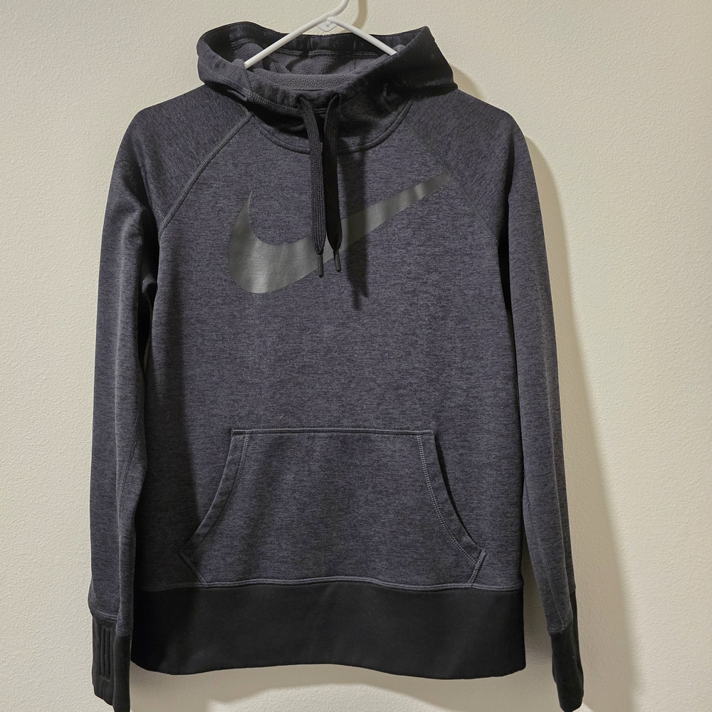 Nike Women's Pullover Hoodie Therma Fit Black & Gray Athletic Sweater Size Small